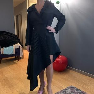 Assymetrical black cocktail dress